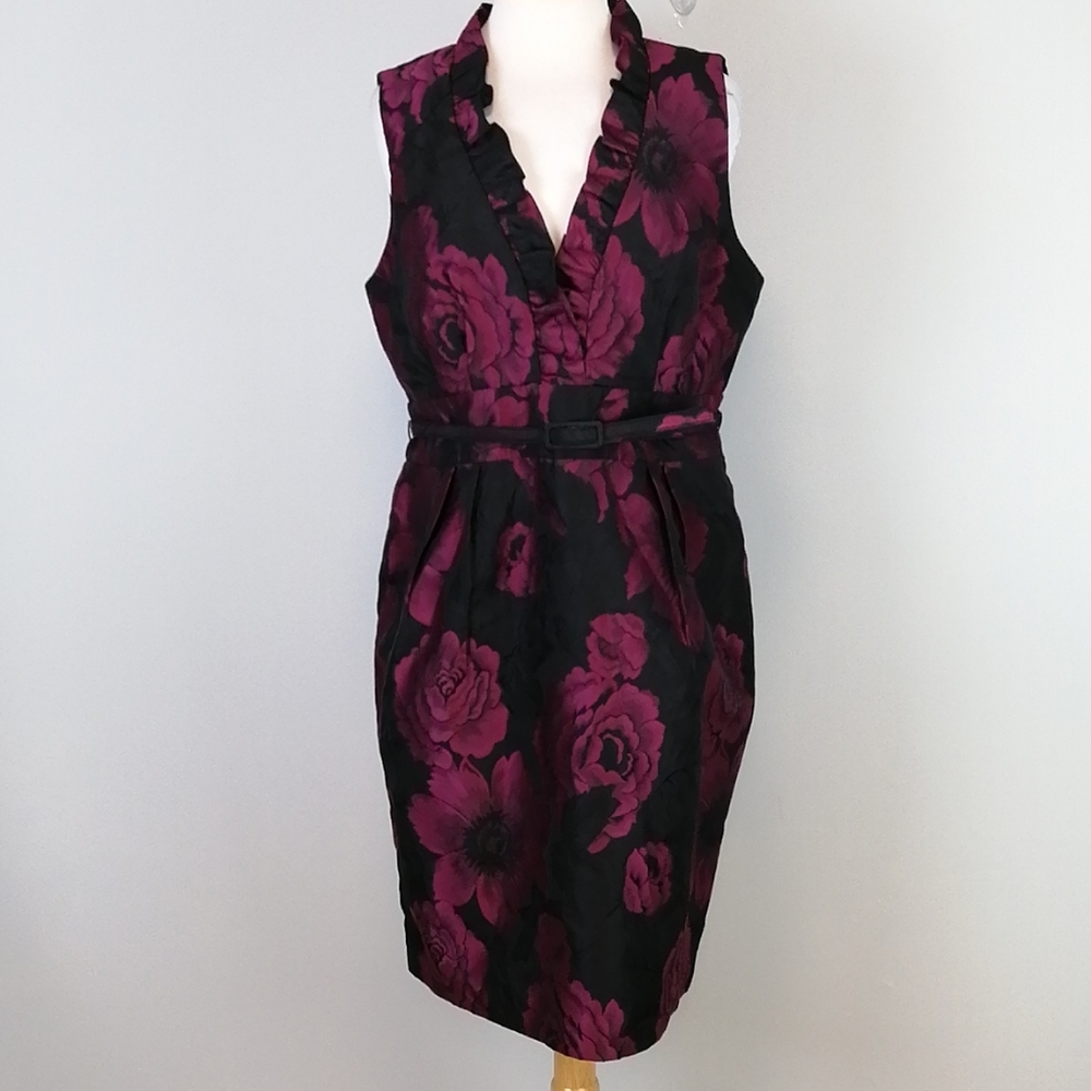 Jessica Howard Floral Belted Dress Size 16